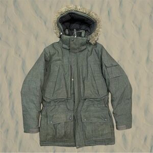 L.L. Bean Gray and Black Down Jacket